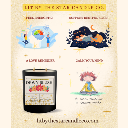 Dewy Blush -  Matte Black Glass Coconut Soy Candle