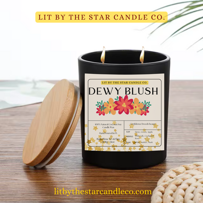 Dewy Blush -  Matte Black Glass Coconut Soy Candle