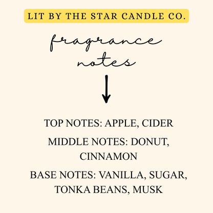 Apple Donut -  Matte Black Glass Coconut Soy Candle