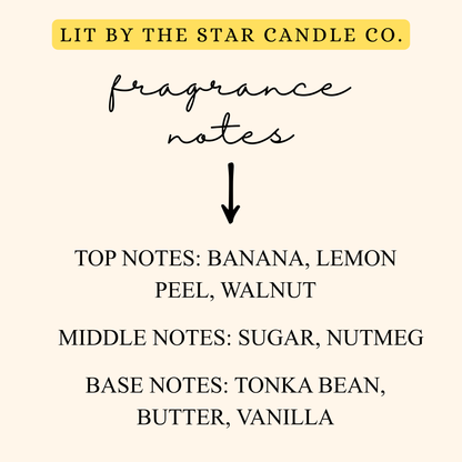 Banana Nut Bliss -  Matte Black Glass Coconut Soy Candle