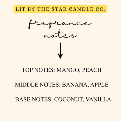 Coconut Mango -  Matte Black Glass Coconut Soy Candle