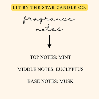 Minty Leaves - Matte Black Glass Coconut Soy Candle