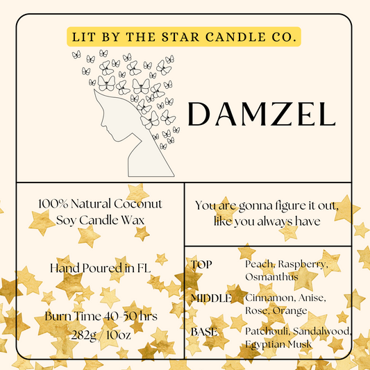 Damzel - Matte Black Glass Coconut Soy Candle