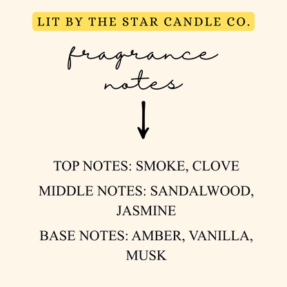 Smoky Vanilla -  Matte Black Glass Coconut Soy Candle