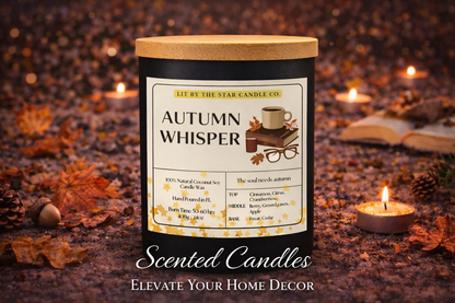 Autumn Whisper - Matte Black Glass Coconut Soy Candle