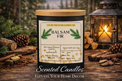 Balsam Fir -  Matte Black Glass Coconut Soy Candle