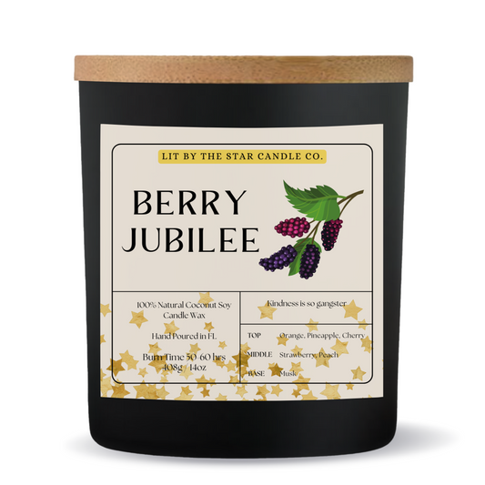 Berry Jublie - Matte Black Glass Coconut Soy Candle