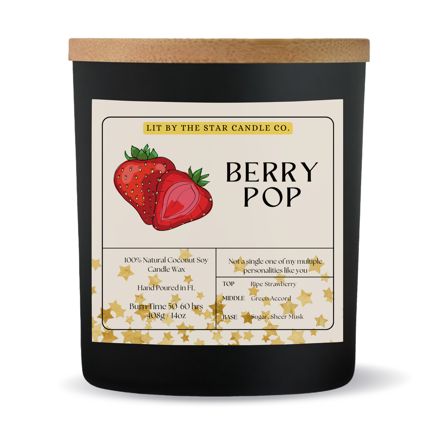 Berry Pop - Matte Black Glass Coconut Soy Candle