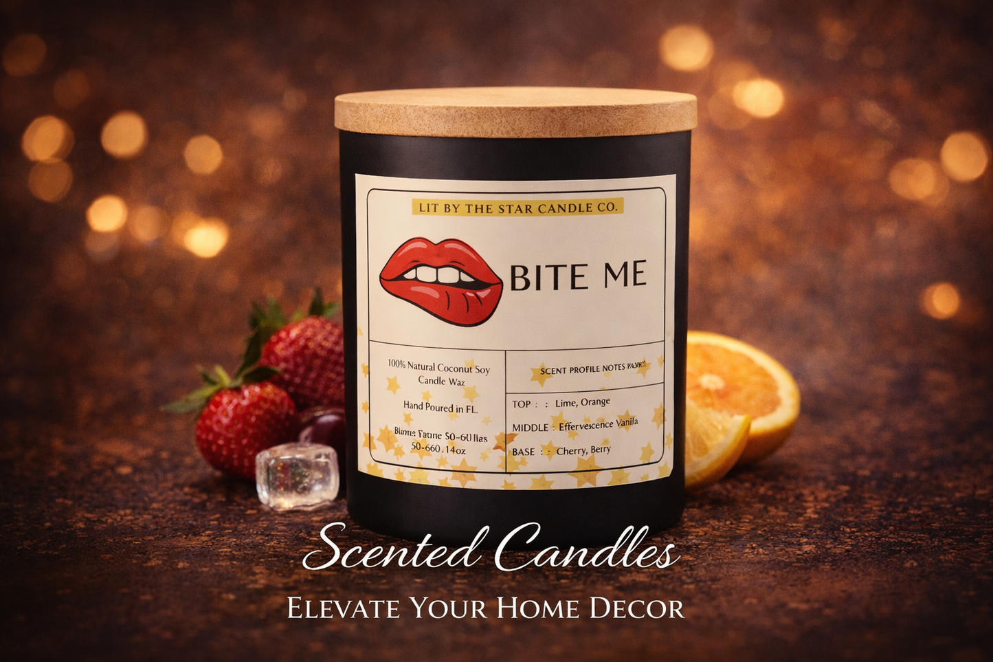 Bite Me -  Matte Black Glass Coconut Soy Candle