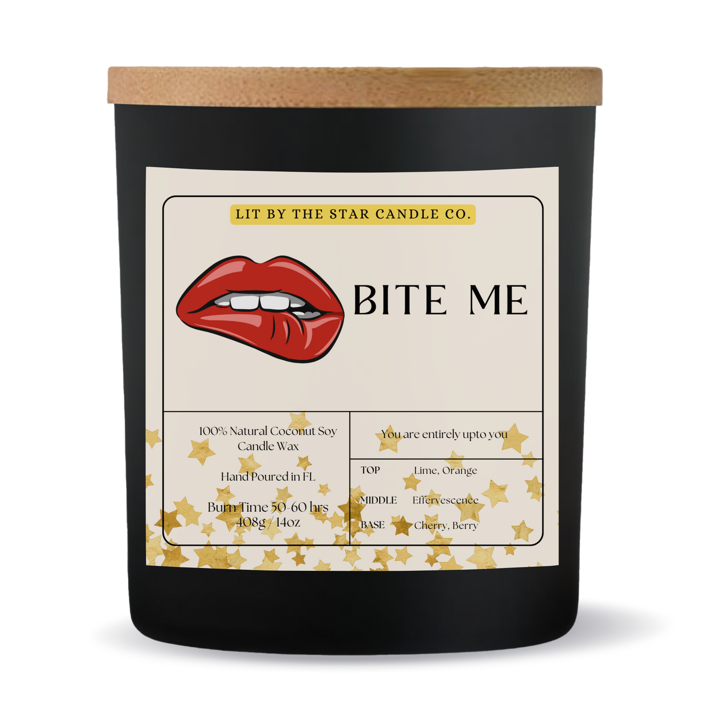 Bite Me -  Matte Black Glass Coconut Soy Candle