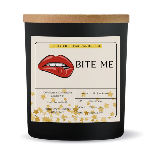 Bite Me -  Matte Black Glass Coconut Soy Candle