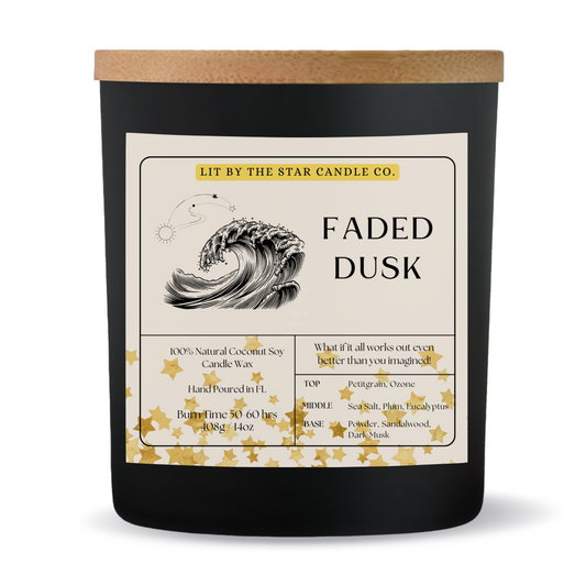 Faded Dusk - Matte Black Glass Coconut Soy Candle