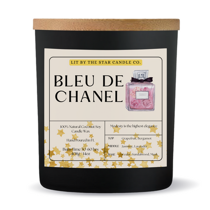 Bleu De Channel -  Matte Black Glass Coconut Soy Candle