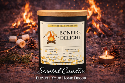 Bonfire Delight -  Matte Black Glass Coconut Soy Candle