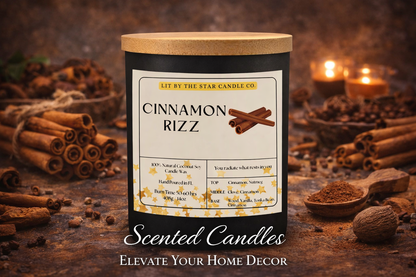 Cinnamon Rizz -  Matte Black Glass Coconut Soy Candle