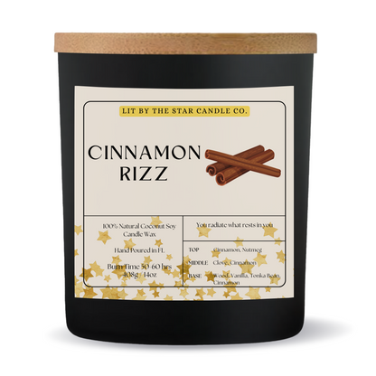 Cinnamon Rizz -  Matte Black Glass Coconut Soy Candle