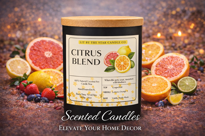 Citrus Blend -  Matte Black Glass Coconut Soy Candle