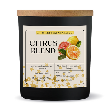 Citrus Blend -  Matte Black Glass Coconut Soy Candle