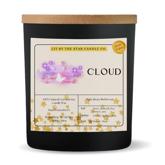 Cloud -  Matte Black Glass Coconut Soy Candle