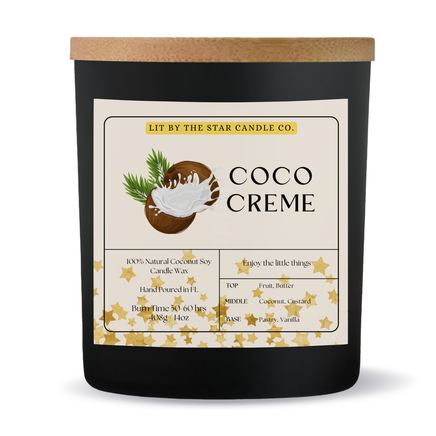 Coco Cream - Matte Black Glass Coconut Soy Candle