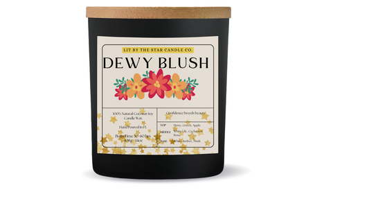Dewy Blush -  Matte Black Glass Coconut Soy Candle