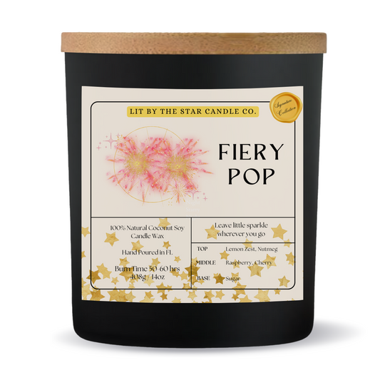 Fiery Pop - Matte Black Glass Coconut Soy Candle