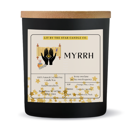 Myrrh - Matte Black Glass Coconut Soy Candle