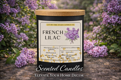 French Lilac -  Matte Black Glass Coconut Soy Candle