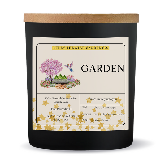 Garden -  Matte Black Glass Coconut Soy Candle