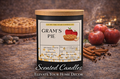 Grams Pie - Matte Black Glass Coconut Soy Candle