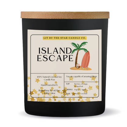 Island Escape - Matte Black Glass Coconut Soy Candle