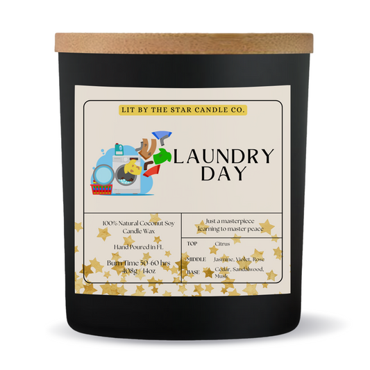 Laundry Day -  Matte Black Glass Coconut Soy Candle