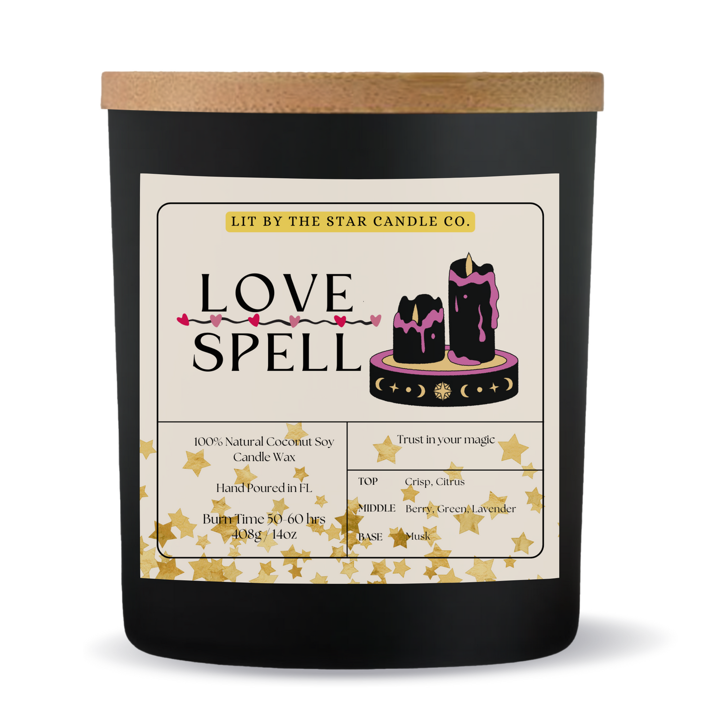 Love Spell - Matte Black Glass Coconut Soy Candle