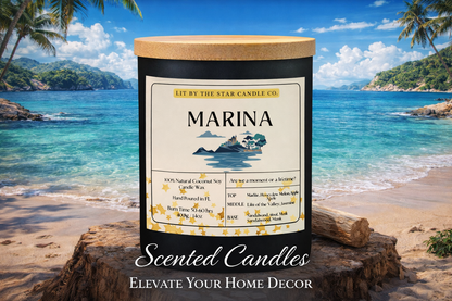 Marina - Matte Black Glass Coconut Soy Candle