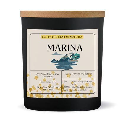 Marina - Matte Black Glass Coconut Soy Candle