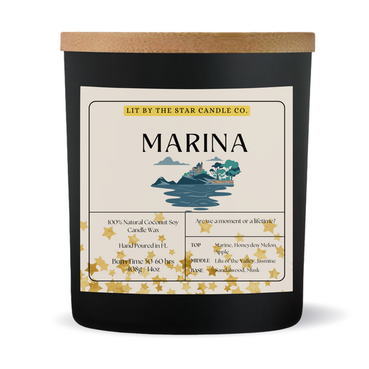 Marina - Matte Black Glass Coconut Soy Candle