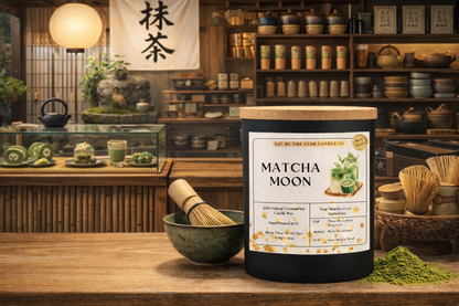 Matcha Moon -  Matte Black Glass Coconut Soy Candle