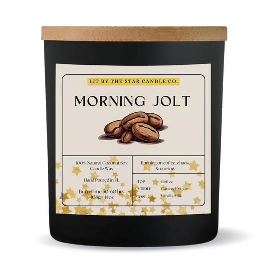 Morning Jolt -  Matte Black Glass Coconut Soy Candle