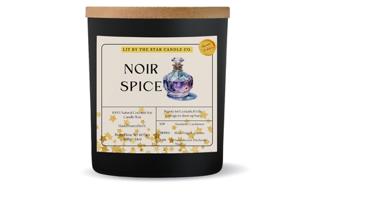 Noir Spice-  Matte Black Glass Coconut Soy Candle