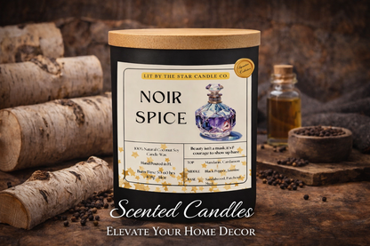 Noir Spice-  Matte Black Glass Coconut Soy Candle