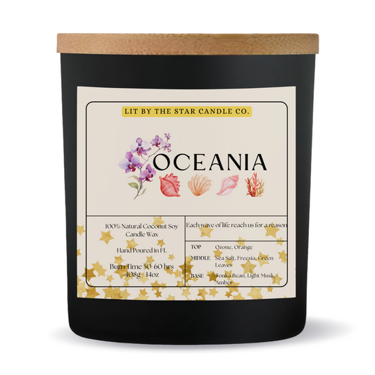 Oceania -  Matte Black Glass Coconut Soy Candle