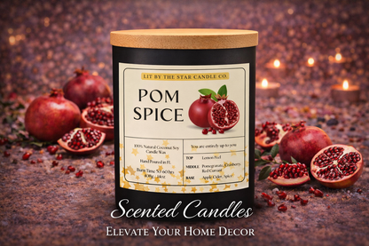 Pom Spice -  Matte Black Glass Coconut Soy Candle