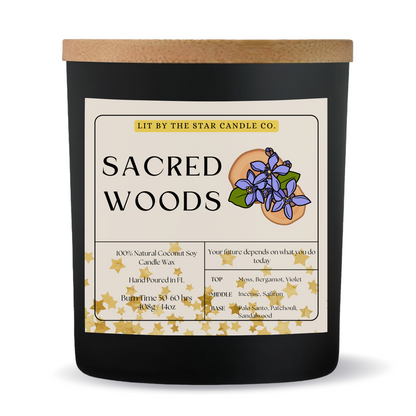 Sacred Woods - Matte Black Glass Coconut Soy Candle