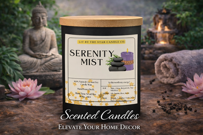 Serenity Mist - Matte Black Glass Coconut Soy Candle
