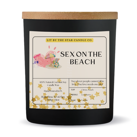 Sex On The Beach - Matte Black Glass Coconut Soy Candle