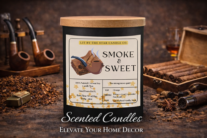 Smoke & Sweet -  Matte Black Glass Coconut Soy Candle
