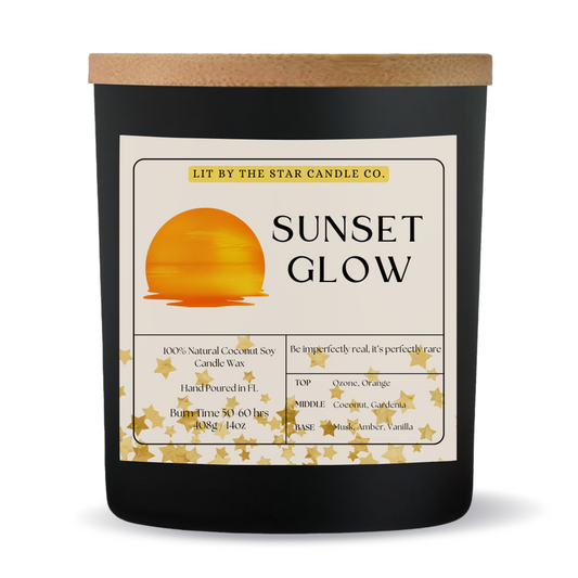 Sunset Glow - Matte Black Glass Coconut Soy Candle