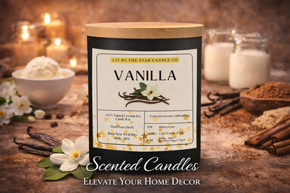 Vanilla -  Matte Black Glass Coconut Soy Candle