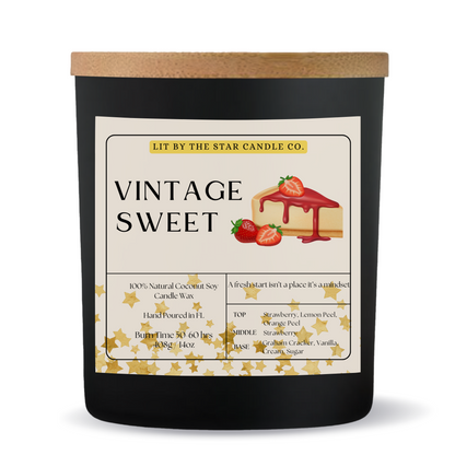 Vintage Sweet -  Matte Black Glass Coconut Soy Candle