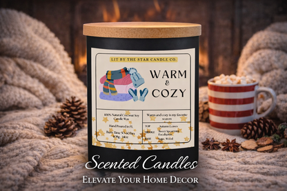 Warm & Cozy -  Matte Black Glass Coconut Soy Candle